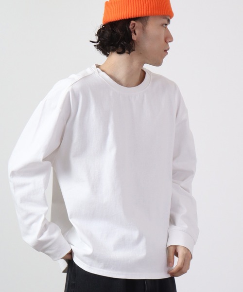 FUNALIVE(ファンアライブ)の「10/-天竺 衿変形ロンTEE 長袖(Tシャツ/カットソー・メンズ・カーキ/ネイビー/ブラック/オフホワイト/グレイッシュベージュ・L/M/S)」の10枚目の写真