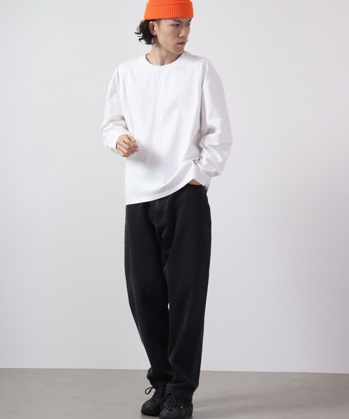 FUNALIVE(ファンアライブ)の「10/-天竺 衿変形ロンTEE 長袖(Tシャツ/カットソー・メンズ・カーキ/ネイビー/ブラック/オフホワイト/グレイッシュベージュ・L/M/S)」の11枚目の写真