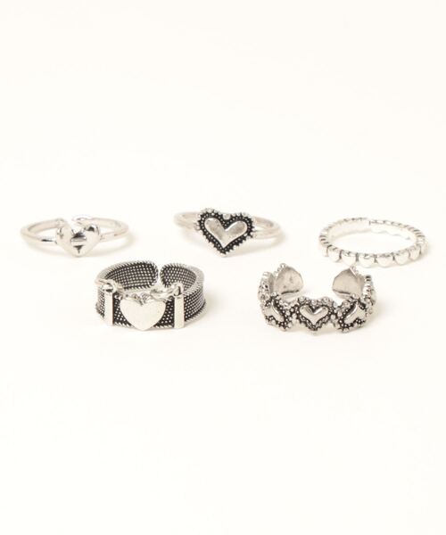 Mayree（メイリー）の「【urge select】シルバー ハートデザイン リング/指輪【5個セット】（リング・レディース・シルバー・FREE）」の4枚目の写真