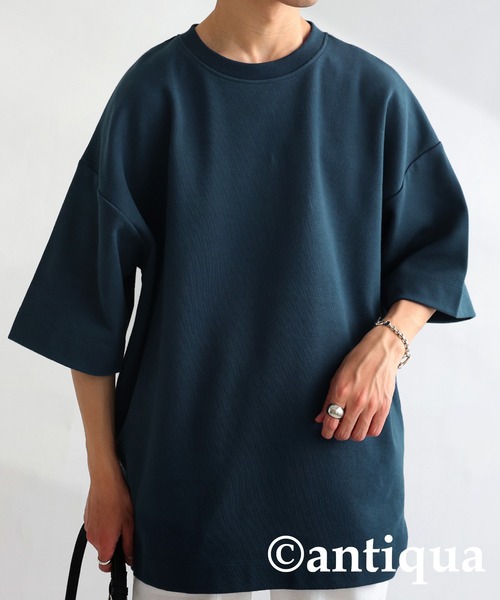 antiqua(アンティカ)の「綿混サカリバ生地シャツ(Tシャツ/カットソー・レディース・ホワイト/ネイビー/ブラック・FREE)」の11枚目の写真