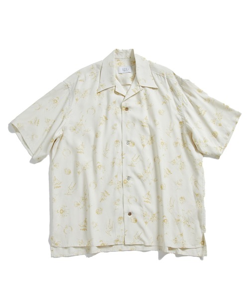 URU(ウル)の「RAYON PRINT SHORT SLEEVE SHIRTS(シャツ/ブラウス・メンズ・ネイビー/ベージュ・1/2)」の2枚目の写真