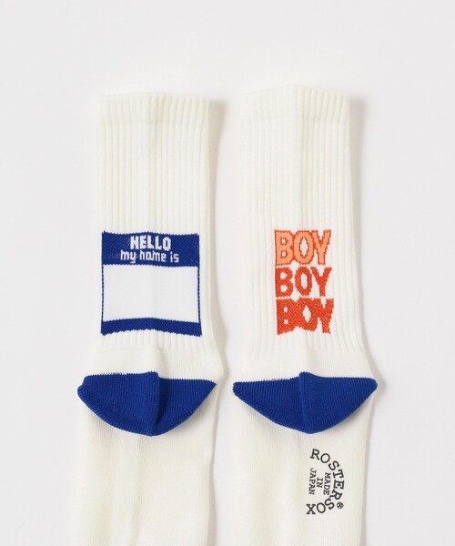 BEAMS BOY(ビームスボーイ)の「ROSTER SOX × BEAMS BOY / ハロー マイネーム イズ ボーイ(ソックス/靴下・レディース・ブルー/レッド・ONE SIZE)」の8枚目の写真