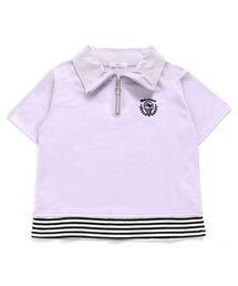 フロントジップレイヤード風トップス