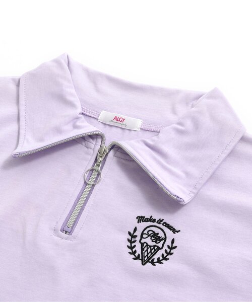 algy（アルジー）の「フロントジップレイヤード風トップス（Tシャツ/カットソー・キッズ・ラベンダー/ブラック/ミント・SMALL/X-SMALL/XX-SMALL/MEDIUM）」の10枚目の写真