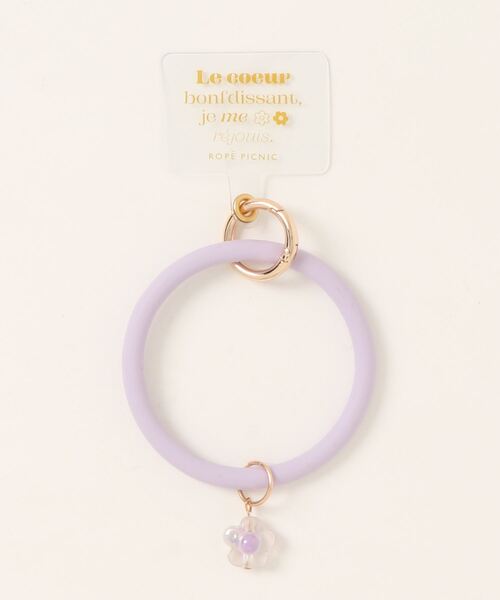 ROPE' PICNIC（ロペピクニック）の「新色追加/フラワーチャーム付きスマホリングストラップ（スマホグッズ・レディース・ブラック/キナリ/ベージュ系その他3/ブルー系その他4/ピンク系その他2/ラベンダー/キャメル・FREE）」の6枚目の写真