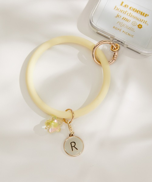 ROPE' PICNIC（ロペピクニック）の「新色追加/フラワーチャーム付きスマホリングストラップ（スマホグッズ・レディース・ブラック/キナリ/ベージュ系その他3/ブルー系その他4/ピンク系その他2/ラベンダー/キャメル・FREE）」の4枚目の写真