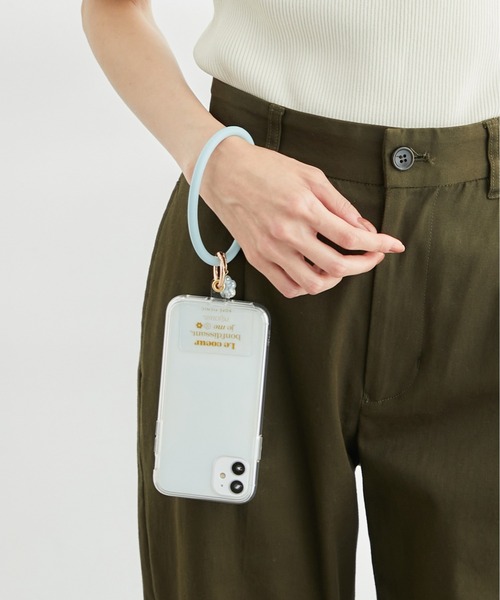 ROPE' PICNIC（ロペピクニック）の「新色追加/フラワーチャーム付きスマホリングストラップ（スマホグッズ・レディース・ブラック/キナリ/ベージュ系その他3/ブルー系その他4/ピンク系その他2/ラベンダー/キャメル・FREE）」の5枚目の写真