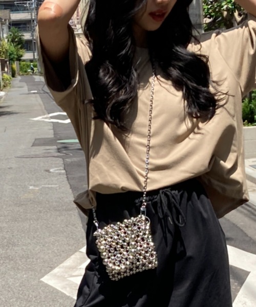 tolene(トレネ)の「2wayビーズ編みミニハンドバッグ(ハンドバッグ・レディース・オフホワイト/シルバー/ブラック・FREE)」の10枚目の写真