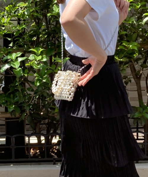tolene(トレネ)の「2wayビーズ編みミニハンドバッグ(ハンドバッグ・レディース・オフホワイト/シルバー/ブラック・FREE)」の12枚目の写真