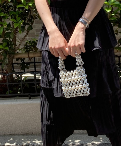 tolene(トレネ)の「2wayビーズ編みミニハンドバッグ(ハンドバッグ・レディース・オフホワイト/シルバー/ブラック・FREE)」の8枚目の写真