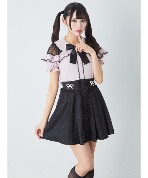 Ank Rouge(アンクルージュ)の「リボンジャガードSK(スカート・レディース・ブラック/ブルー/ピンク・M)」の13枚目の写真