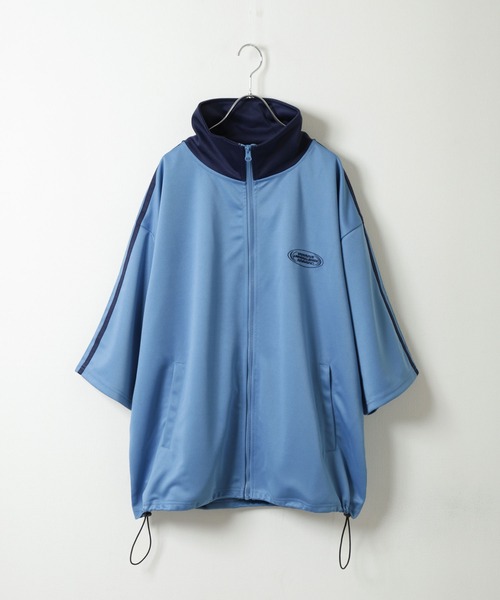 ZIP FIVE(ジップファイブ)の「【ZIPFIVE Select】オーバーサイズ ハーフスリーブ トラックジャケット(ジャージ・レディース・オレンジ/ホワイト×ネイビー/ブラック/ホワイト×レッド/ブルー/サックスブルー/グリーン・MEDIUM/LARGE)」の6枚目の写真