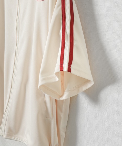 ZIP FIVE(ジップファイブ)の「【ZIPFIVE Select】オーバーサイズ ハーフスリーブ トラックジャケット(ジャージ・レディース・オレンジ/ホワイト×ネイビー/ブラック/ホワイト×レッド/ブルー/サックスブルー/グリーン・MEDIUM/LARGE)」の12枚目の写真