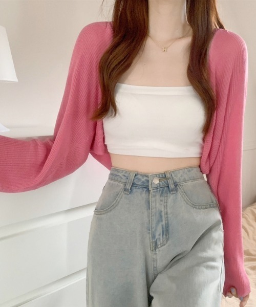 80％OFFクーポン対象☆リネンブレンドボタンレスドルマンニット