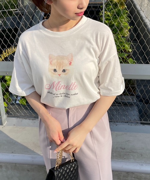 one after another NICE CLAUP(ワンアフターアナザーナイスクラップ)の「アソートBIG T(Tシャツ/カットソー・レディース・ブラック/オフホワイト/ホワイト×レッド/オートミール・FREE)」の8枚目の写真