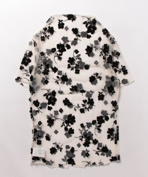 SpRay(スプレイ)の「シアー花柄ボトルネック(Tシャツ/カットソー・レディース・モカ/ブラック/ブルー系その他/ホワイト・FREE)」の5枚目の写真