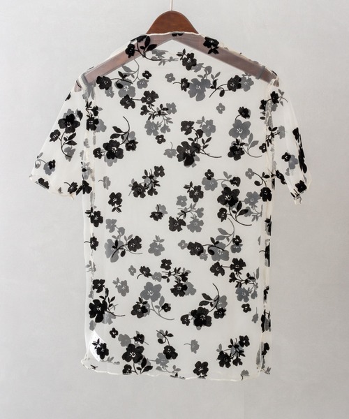 SpRay(スプレイ)の「シアー花柄ボトルネック(Tシャツ/カットソー・レディース・モカ/ブラック/ブルー系その他/ホワイト・FREE)」の15枚目の写真