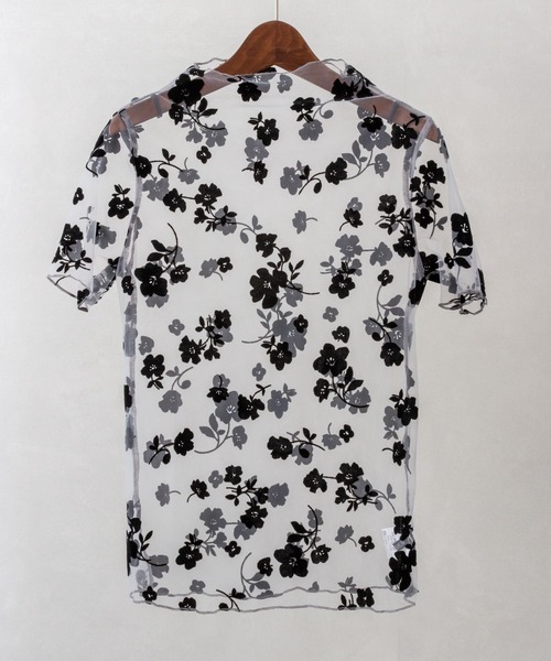 SpRay(スプレイ)の「シアー花柄ボトルネック(Tシャツ/カットソー・レディース・モカ/ブラック/ブルー系その他/ホワイト・FREE)」の18枚目の写真