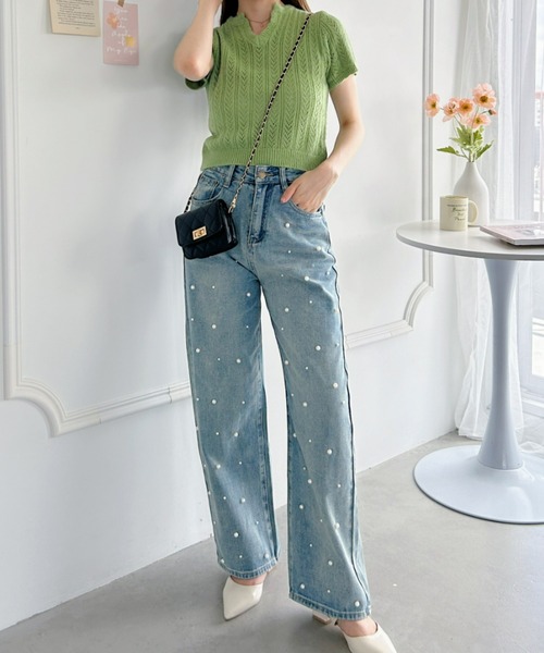 Loueme（ルエム）の「パールデニムパンツ（デニムパンツ・レディース・ライトブルー・M/S）」の5枚目の写真