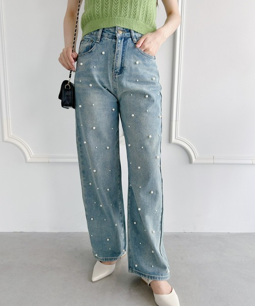 Loueme（ルエム）の「パールデニムパンツ（デニムパンツ・レディース・ライトブルー・M/S）」の2枚目の写真