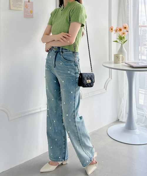 Loueme（ルエム）の「パールデニムパンツ（デニムパンツ・レディース・ライトブルー・M/S）」の6枚目の写真