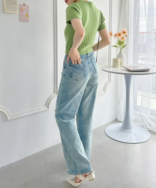 Loueme（ルエム）の「パールデニムパンツ（デニムパンツ・レディース・ライトブルー・M/S）」の7枚目の写真