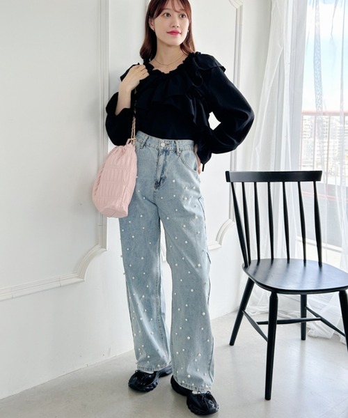 Loueme（ルエム）の「パールデニムパンツ（デニムパンツ・レディース・ライトブルー・M/S）」の12枚目の写真