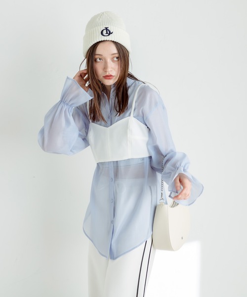 OLIVE des OLIVE(オリーブデオリーブ)の「バックストラップビスチェ 1031040410(キャミソール・レディース・ブラック/オフホワイト/チャコールグレー・FREE)」の8枚目の写真
