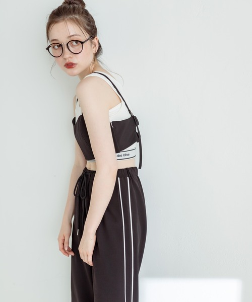 OLIVE des OLIVE(オリーブデオリーブ)の「バックストラップビスチェ 1031040410(キャミソール・レディース・ブラック/オフホワイト/チャコールグレー・FREE)」の14枚目の写真