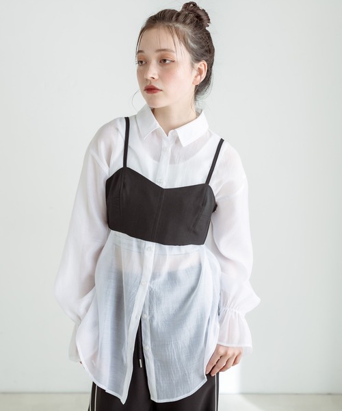 OLIVE des OLIVE(オリーブデオリーブ)の「バックストラップビスチェ 1031040410(キャミソール・レディース・ブラック/オフホワイト/チャコールグレー・FREE)」の19枚目の写真