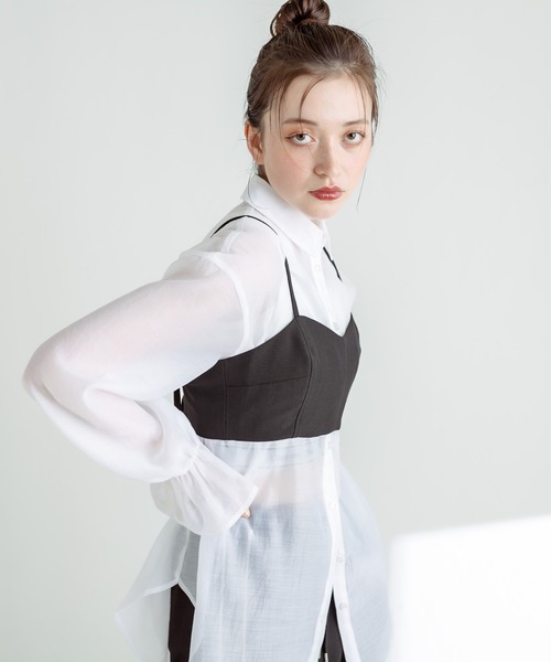 OLIVE des OLIVE(オリーブデオリーブ)の「バックストラップビスチェ 1031040410(キャミソール・レディース・ブラック/オフホワイト/チャコールグレー・FREE)」の20枚目の写真