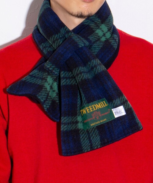 TWEED MILL（ツイードミル）の「【TWEED MILL/ツイードミル】GLOSTER別注 差し込みFLEECE SCARF マフラー（マフラー・メンズ・イエロー/ブルー/オフホワイト/ネイビー/ライトグレー/ブラック・FREE）」の17枚目の写真