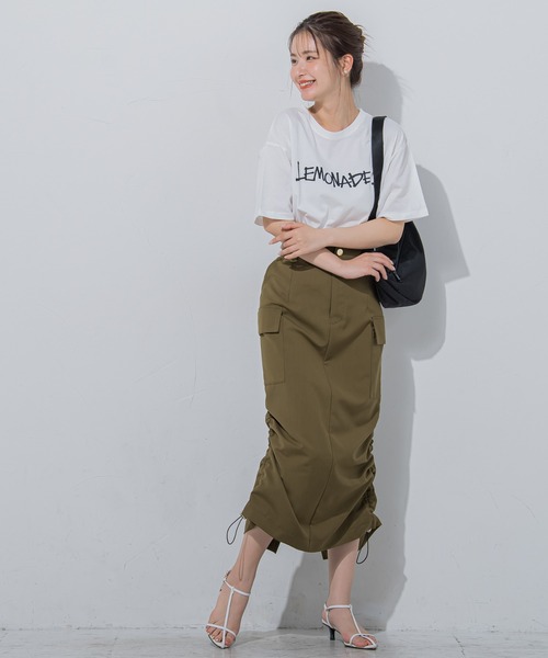 VICKY（ビッキー）の「【夏のストリートファッション】レモネードプリントTシャツ《洗濯機で洗える》（Tシャツ/カットソー・レディース・イエロー/ホワイト/チャコールグレー・M）」の7枚目の写真