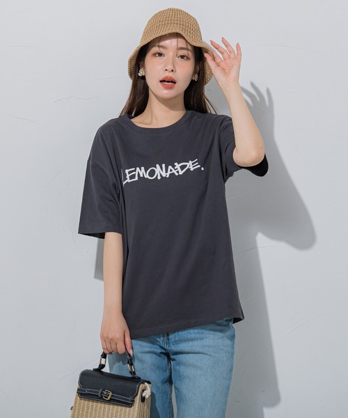 VICKY（ビッキー）の「【夏のストリートファッション】レモネードプリントTシャツ《洗濯機で洗える》（Tシャツ/カットソー・レディース・イエロー/ホワイト/チャコールグレー・M）」の10枚目の写真