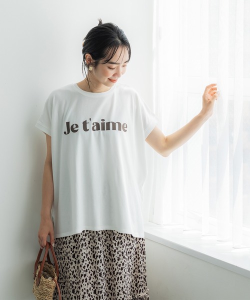 coca(coca)(コカ)の「フレンチスリーブアソートTシャツ(Tシャツ/カットソー・レディース・A/B/C/D/ライトピンク/ブラック/ホワイト/アイボリー/ブラウン/チャコール/オートミール・M/L/S)」の10枚目の写真