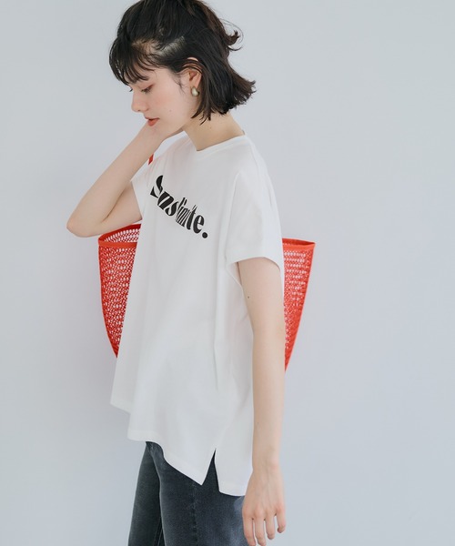 coca(coca)(コカ)の「フレンチスリーブアソートTシャツ(Tシャツ/カットソー・レディース・A/B/C/D/ライトピンク/ブラック/ホワイト/アイボリー/ブラウン/チャコール/オートミール・M/L/S)」の13枚目の写真