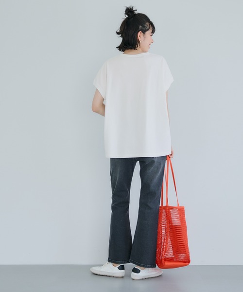 coca(coca)(コカ)の「フレンチスリーブアソートTシャツ(Tシャツ/カットソー・レディース・A/B/C/D/ライトピンク/ブラック/ホワイト/アイボリー/ブラウン/チャコール/オートミール・M/L/S)」の14枚目の写真