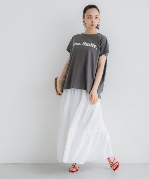 coca(coca)(コカ)の「フレンチスリーブアソートTシャツ(Tシャツ/カットソー・レディース・A/B/C/D/ライトピンク/ブラック/ホワイト/アイボリー/ブラウン/チャコール/オートミール・M/L/S)」の17枚目の写真