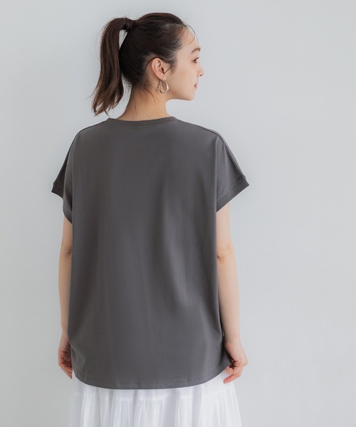 coca(coca)(コカ)の「フレンチスリーブアソートTシャツ(Tシャツ/カットソー・レディース・A/B/C/D/ライトピンク/ブラック/ホワイト/アイボリー/ブラウン/チャコール/オートミール・M/L/S)」の18枚目の写真