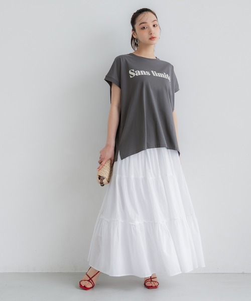 coca(coca)(コカ)の「フレンチスリーブアソートTシャツ(Tシャツ/カットソー・レディース・A/B/C/D/ライトピンク/ブラック/ホワイト/アイボリー/ブラウン/チャコール/オートミール・M/L/S)」の19枚目の写真