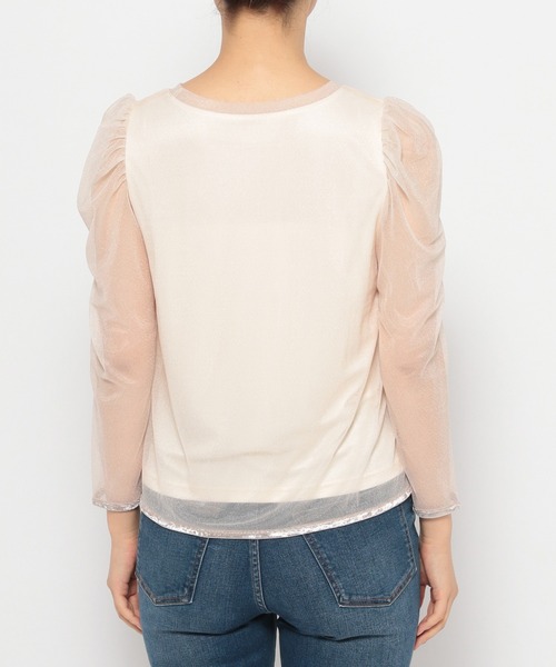 mysty woman(ミスティウーマン)の「ラメシアーベロアプルオーバー 973637(Tシャツ/カットソー・レディース・ブラック/アイボリー/ブラウン・FREE)」の9枚目の写真