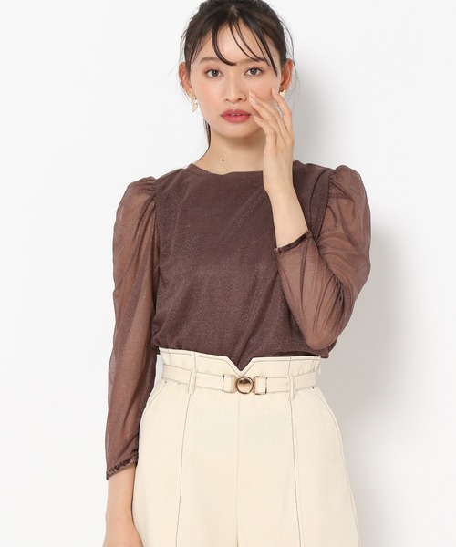 mysty woman(ミスティウーマン)の「ラメシアーベロアプルオーバー 973637(Tシャツ/カットソー・レディース・ブラック/アイボリー/ブラウン・FREE)」の16枚目の写真