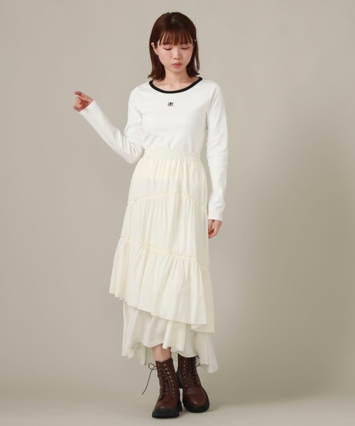 archives(アルシーヴ)の「シャイニーアシメフリルティアードスカート(スカート・レディース・ベージュ/ブルーグレー/ブラック/アイボリー/オレンジ・MEDIUM)」の10枚目の写真