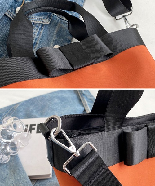 florist（フローリスト）の「【2WAY/3WAY】配色リボンが大人かわいいデイリーハンドバッグ/ショルダーバッグ（トートバッグ・レディース・ブラック/オレンジ/ベージュ/ライトグレー/ネイビー/マスタード/モカ/グレイッシュベージュ・FREE）」の20枚目の写真