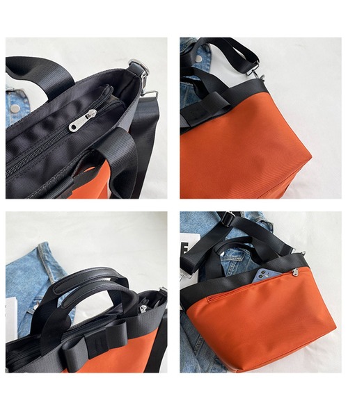 florist（フローリスト）の「【2WAY/3WAY】配色リボンが大人かわいいデイリーハンドバッグ/ショルダーバッグ（トートバッグ・レディース・ブラック/オレンジ/ベージュ/ライトグレー/ネイビー/マスタード/モカ/グレイッシュベージュ・FREE）」の21枚目の写真