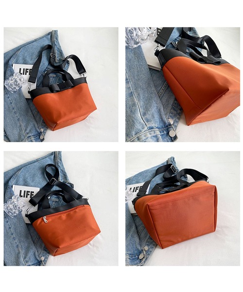 florist（フローリスト）の「【2WAY/3WAY】配色リボンが大人かわいいデイリーハンドバッグ/ショルダーバッグ（トートバッグ・レディース・ブラック/オレンジ/ベージュ/ライトグレー/ネイビー/マスタード/モカ/グレイッシュベージュ・FREE）」の22枚目の写真