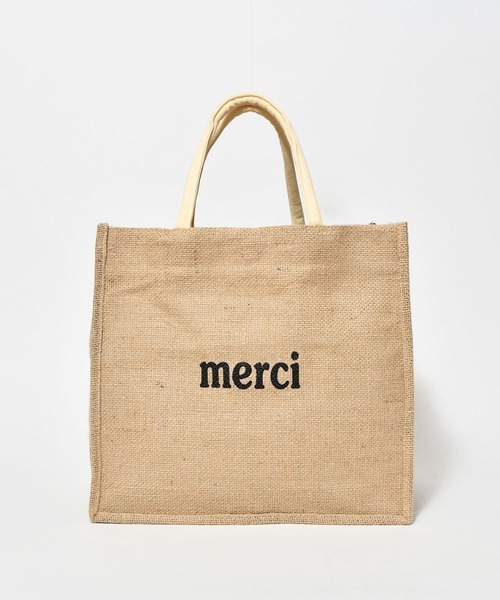 Le Jardin（ルジャルダン）の「Merci ジュート トート バッグ（かごバッグ・レディース・ナチュラル・FREE）」の2枚目の写真