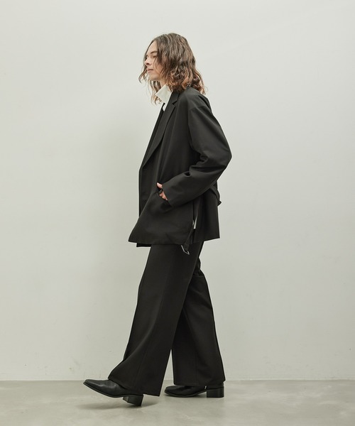 JUNRED（ジュンレッド）の「ウールブレンドワイドフレアパンツ（スラックス・メンズ・ブルー系その他4/ブラック/オフホワイト・L/M/S）」の10枚目の写真