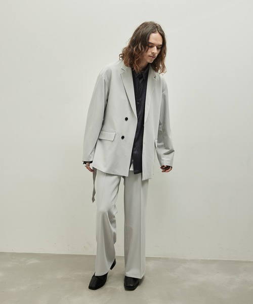JUNRED（ジュンレッド）の「ウールブレンドワイドフレアパンツ（スラックス・メンズ・ブルー系その他4/ブラック/オフホワイト・L/M/S）」の13枚目の写真