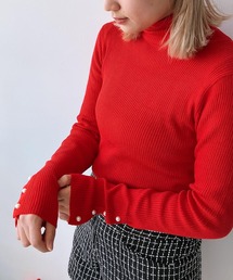 AS KNOW AS plus | ☆袖ボタンタートルリブニットプルオーバー(ニット/セーター)